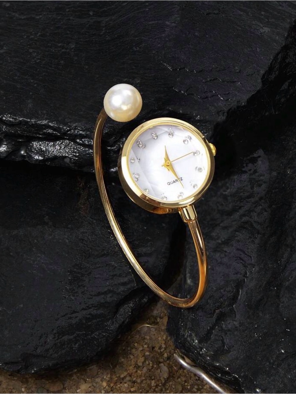 Gold Pearl Women's Bangle Watch - Picture 1 of 5